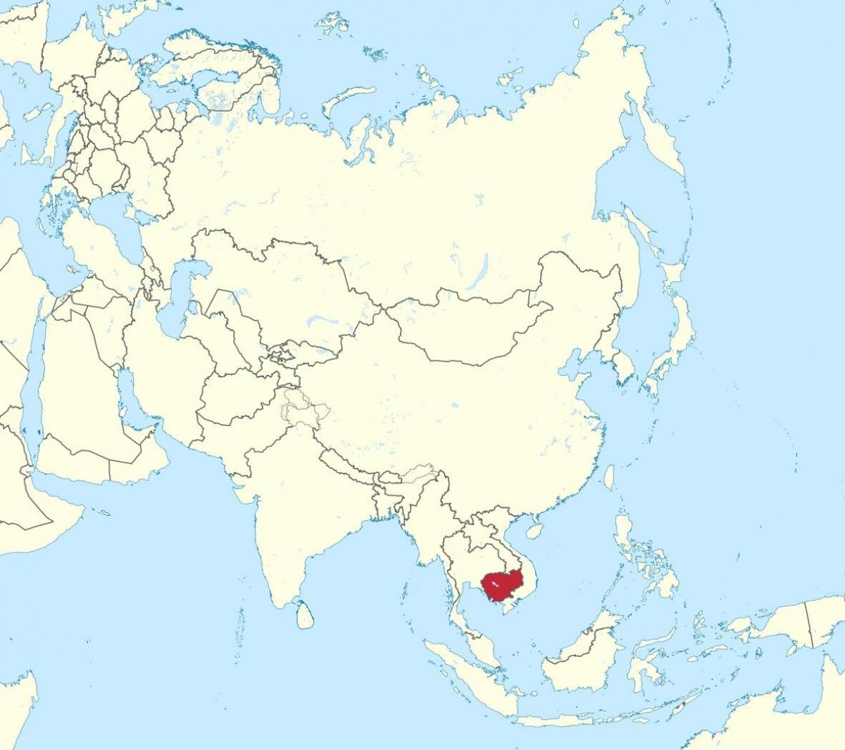 Asya'da Kamboçya haritası 