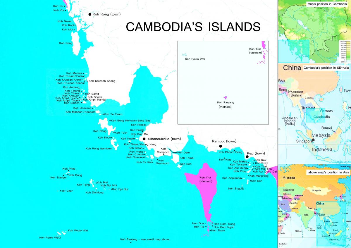 Kamboçya Adaları haritası 