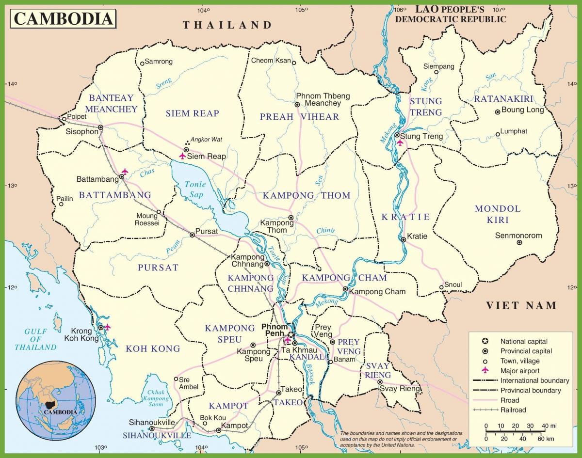 Kamboçya haritası siyasi