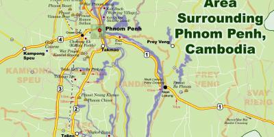 Phnom penh Kamboçya haritası 